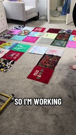 This has been my favorite quilt layout yet!! I usually struggle but getting to move a piece to a completely different quilt made it much easier. Patricia also came over to finish it up with me and get things exactly how she liked it and I got to learn more about her mom and the people in her family getting each quilt which makes it so special!! #sewing #quilting #memoryquilt #upcycle