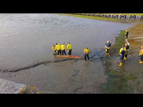 Morecambe RNLI quick sand rescue training