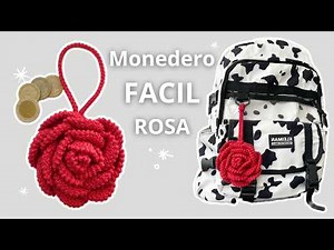 🌹TRENDY!🌹Easy-to-Knit Rose Keychain Purse | Crochet Thread Tutorial