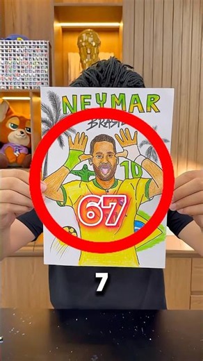 Easy way to draw Neymar from 67! 🇧🇷✍️ #shorts #football #mbappe
