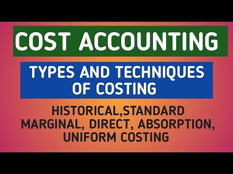 Techniques of costing | Types and Techniques of Costing | Methods Of Cost Accounting