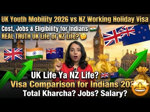 UK Youth Mobility 2026 vs NZ Working Holiday Visa | Cost, Jobs & Eligibility for Indians 🇮🇳