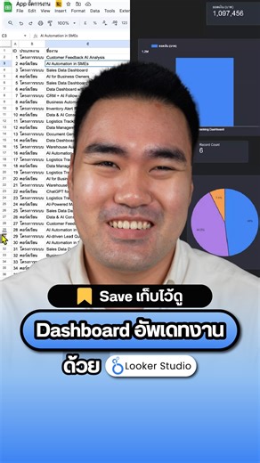 👇🏻วิธีสร้าง Dashboard "แสดงอัพเดทงาน" พร้อมติดตามแบบ Real-Time ใน 1 นาที!!! #UltimatePython #AppSheet #GoogleSheet #Excel #lookerstudio #dashboard #chart #จัดการข้อมูล #ธุรกิจ #เจ้าของธุรกิจ #SME | Ultimate Python