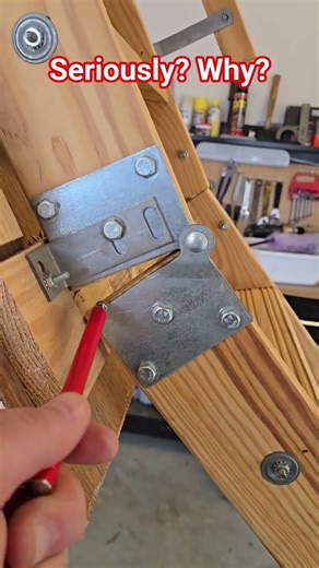 Seriously? Why? Attic pull down ladder fail #homeinspection #home #house #epic #fail