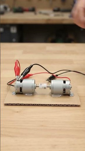 How to Make a Free Mini Generator Using 2 DC Motors ⚡ #generator #diypower #freeenergy #shorts