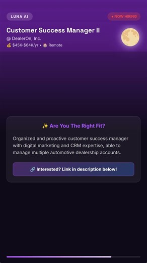 🚀 Customer Success Manager II at DealerOn, Inc. - $45K-$64K - Feb 02, 2026 - 03:06 PM EST #Shorts