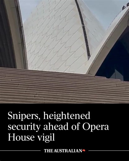 A huge security presence has descended upon the Sydney Opera House, highlighted by police snipers perched on the sails of the iconic landmark. Follow live: https://bit.ly/4a5LQHU | The Australian