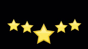 Rating stars. Evaluation of popularity and quality. Cartoon animation with alpha channel