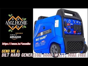 Review BILT HARD Generator 5500 Watt, Dual Fuel Quiet Inverter Generator with Electric Start, amazon