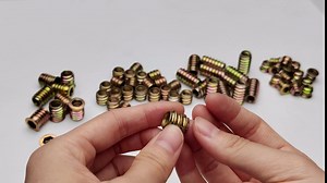 MroMax 20Pcs M6x10mm Furniture Nut Inserts, Carbon Steel, Zinc Plated, Internal Hex, Flanged Screw, Wood Inserts