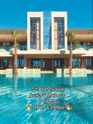 WOW! 5* All Inclusive Luxury Morocco Deal for ONLY £599pp!!!!🔥💙⁣ ⁣ 💤 7 nights⁣ 🍹 All Inclusive ⁣ 🌅 RIU Palace Tikida Taghazout ⭐️ 5 star, 4/5 on TripAdvisor⁣⁣ 🤩 7 pools 🧳 Luggage & transfers included⁣ ✈️ Flying from Manchester 📆 Departing 16th April 2026⁣ 😎 SAVING £604pp!!!!!!💰⁣ ⁣ We need to be here NOW 😍 View and book using the link in our bio 🔗✈️⁣ ⁣ *T&Cs apply, pricing correct at time of posting, based on two adults sharing.⁣ #Travel #TravelDeals #Morocco #Luxury #AllInclusive