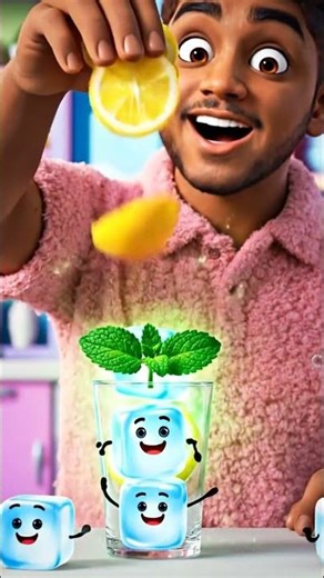 mint mojito-style drink is created using fun Pixar-style animation 🍃🍋