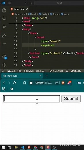 HTML Email Input Explained 📧 | type="email" Validation for Beginners #html #tutorial