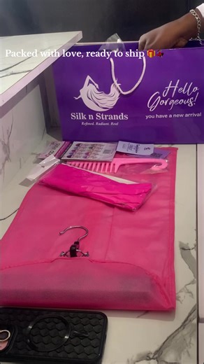Another beauty off to her new home 💕✨ We pack every order with love, care, and a touch of luxury 💇🏽‍♀️ Thank you for choosing Silk n Strands 💜 #SilknStrands #OrderPacking #Viral #Fyp