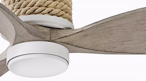 Hinkley Cabana 36" Indoor/Outdoor Dual Mount Ceiling Fan - Pull Chain Operation, Composite Fan Blades - Metallic Matte Bronze