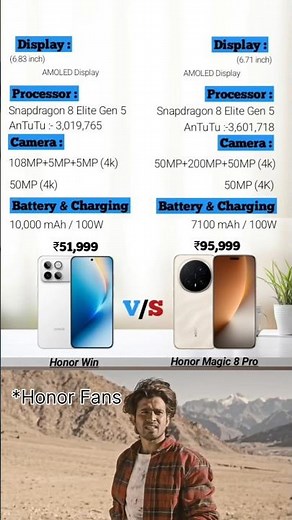 Honor Win 5G vs Honor Magic 8 Pro Comparison 🤯 #Honor #trending