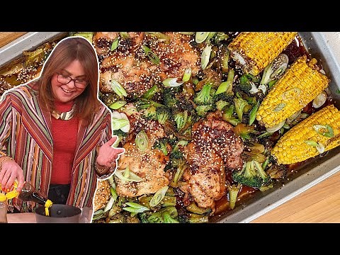 Rach's Chicken + Veggies Sheet Pan Dinner With an Asian-Style Glaze