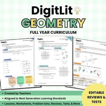 High School Geometry Curriculum | 9th-10th Grade | Notes,Worksheets,Review,Test