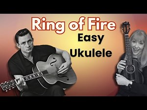 Ring of Fire Ukulele Tutorial (Johnny Cash)| Easy 3 Chord Strum + Play Along