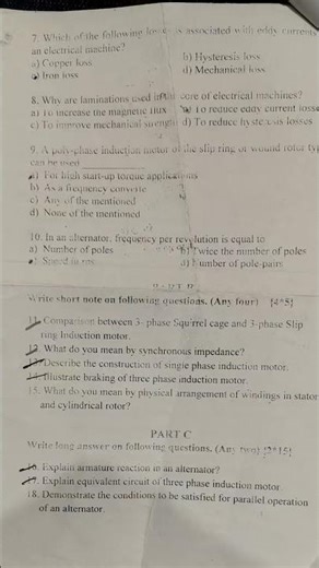 SVU gajraula electrical machines-ll previous year question paper 2024-25