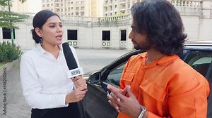 Lady reporter interrogate of Offender