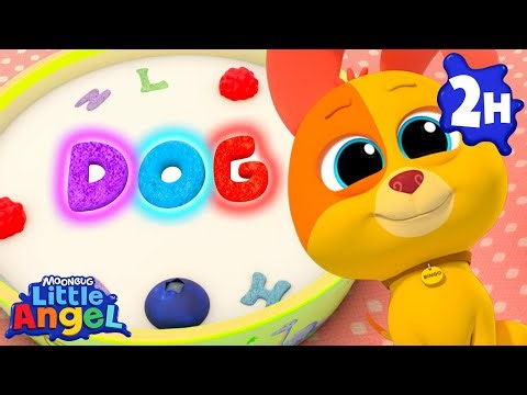ABC Cereal Song 🥣 Little Angel + More Nursery Rhymes and Kids Songs | Bingo and Baby John