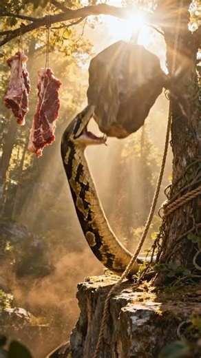 Will the Greedy Python Die for a Piece of Meat? #Python #Squirrel #AnimalBattle #underdog