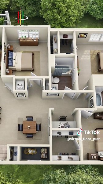 Beautiful 3 Bedroom Apartment Floor Plan Layout A well-designed three bedroom apartment floor plan that balances style, comfort, and smart space planning. Ideal for modern families and perfect for real estate presentations and property listings. Clear floor plans help buyers instantly understand the layout and imagine living in the space. DM if you need professional 2D or 3D floor plan designs for your property listings. #floorplan #3bedroomapartment #apartmentdesign #houseplan #3dfloorplan