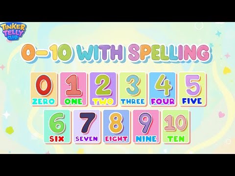 0–10 Counting with Spelling | Number Learning Video for Kids