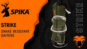 Strike // snake-resistant gaiters by Spika. The Strike Gaiters have been designed and tested alongside wildlife expert Michael Alexander from Black Snake Productions, ensuring your protection against snake strikes this summer. Built from heavy-duty PU-bonded canvas, this contoured armour covers your entire lower leg and harnesses your boots leaving nothing exposed. The gaiters are also completely adjustable featuring a four-way closure system with wires included. For minimised risk and the peace