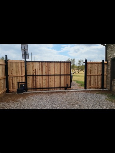 14ft Automatic rolling gate from the inside.