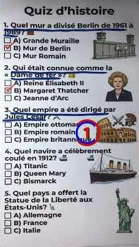 😱 95% des Gens Échouent à ce Quiz d’Histoire ! Pouvez-vous Obtenir 5/5 ? 🧠🔥 #quiz #quizfrancais