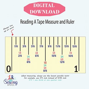 How to Read a Tape Measure & Ruler for Sewing | Beginner Measuring Guide | Printable PDF - Etsy