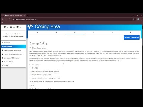 QUESTIONS Zone 1 Round 1 TCS CODEVITA Season 13