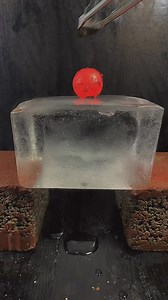 1000°C RHCB vs cube ice 🧊 #satisfying #asmrsounds #experiment #science #rhcb | Hot ball