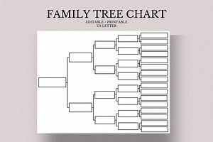 Editable Family Tree Chart, Genealogy, Ancestry (digital Download) - Etsy UK
