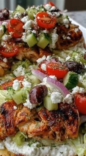 Greek Salad Cottage Cheese Flatbreads 🥗🧀 Fresh, creamy, and full of crunch! Ingredients • low-carb flatbreads - cottage cheese - feta - chicken breast - romaine lettuce - cherry tomatoes - cucumber - red onion - Kalamata olives - olive oil - lemon - oregano - salt & pepper Tip • Use blended cottage cheese for a creamy base. Macros (per serving, with chicken) Calories ~475 | Protein ~31 g | Net Carbs ~9 g | Fat ~30 g | Recipes by kamika