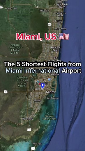 Discover Miami through the FIVE shortest flights