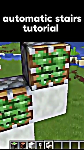 Automatic stairs Tutorial 🛤️ #minecraft