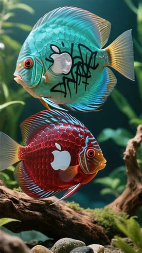 beautiful discus fish with Apple logo #discusfish