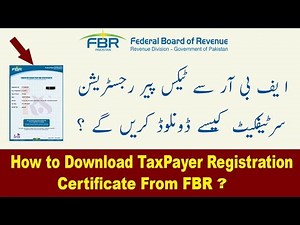 How to Download TaxPayer Registration Certificate From FBR Iris Online