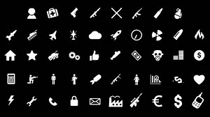 Military icons pack, war animated icons. 4K resolution with alpha channel.