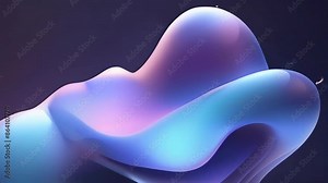 3D Blue and Purple Liquid Blob Gradient Floating Effect
