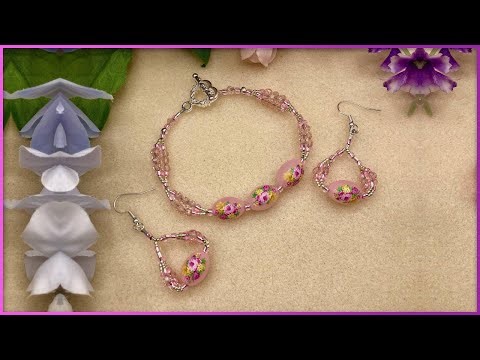 Easy Beaded Bracelet and Earrings Set Tutorial
