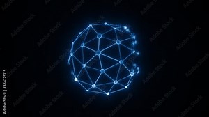 Cyber Hud Circle Technology Icon Reveal Background Loop/ 4k animation of an abstract cyber hud infographics circle technology background with qr code icons switching in seamless loop mode