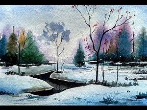 How to paint a simple landscape in watercolor | Paint with david |