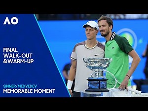Sinner v Medvedev | Final Walk-Out & Warm-Up | Australian Open 2024