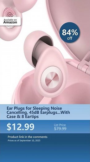 Ear Plugs for Sleeping Noise Cancelling, 45dB Earplugs...With Case & 8 Eartips