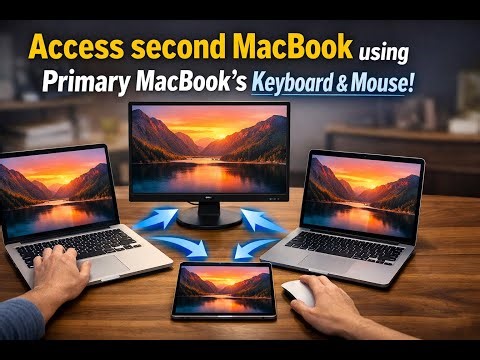 Access second macbook using primary macbook's keyboard and mouse.