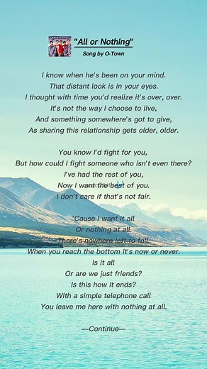 All or Nothing Lyrics - Full Song 2024